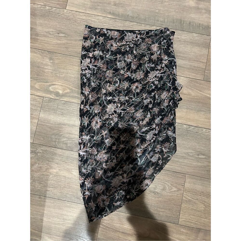 VERONICA BEARD Metallic Thread Floral skirt